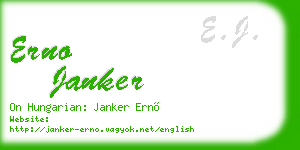 erno janker business card