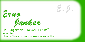 erno janker business card